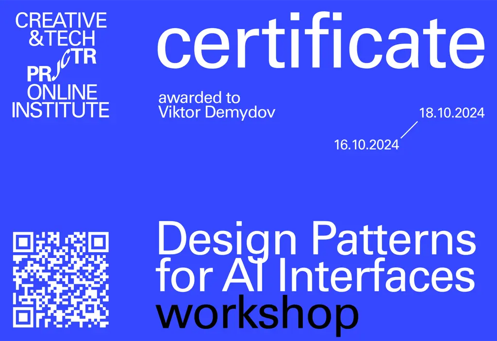 UX Design Course Certificate from Projector Institute